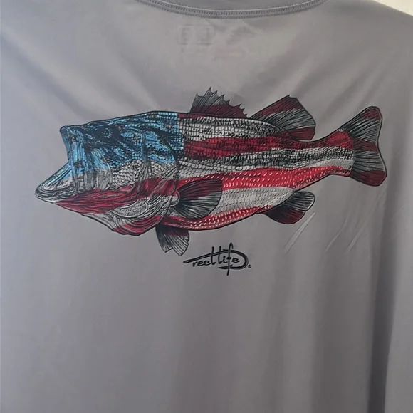 Reel Life Gray Long Sleeve Shirt Size Large. NWT. - Picture 6 of 9